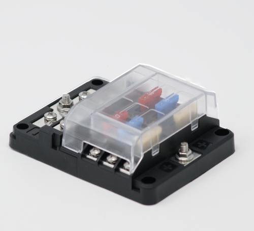 RT FUSE BLOCK 6 POS W/GROUND & LED