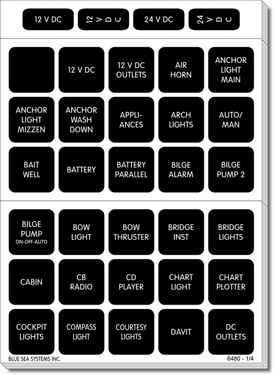LABEL KIT DC H2O 120 SQUARE BLK