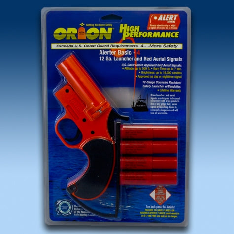 Orion 584 Distress Signal Kit; Alerter Basic-4; 12 Gauge Red Aerial Signal Flare