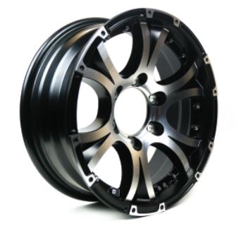 ALUMINUM - 15X6 6X5.5 BLACK MACHINE
