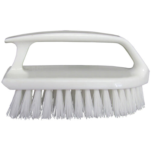 SCRUB BRUSH/CURVED PLASTIC HANDLE