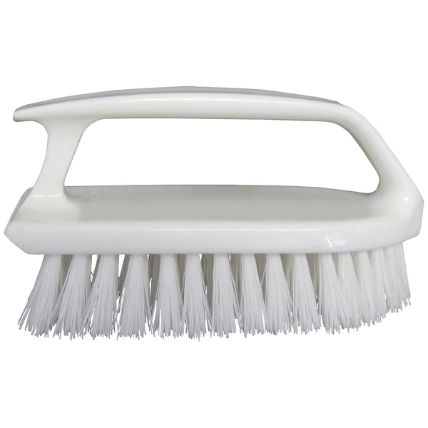 SCRUB BRUSH/CURVED PLASTIC HANDLE