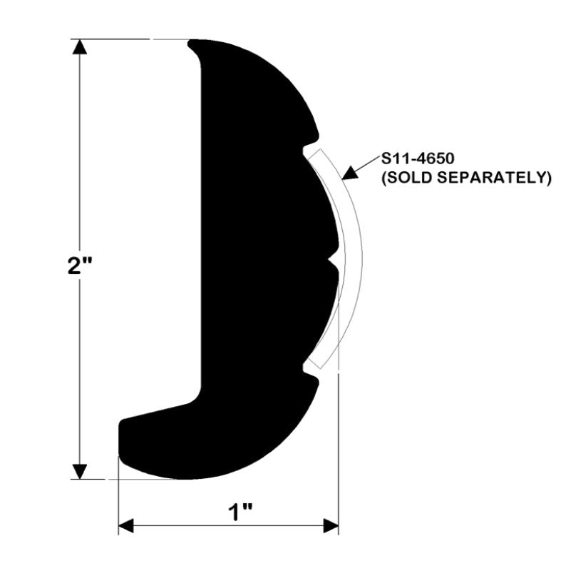 RIGID RUB RAIL  BLACK 20