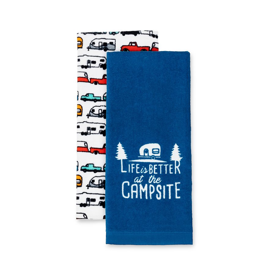 LIBATC  DISH TOWEL SET  BLUE/WHITE