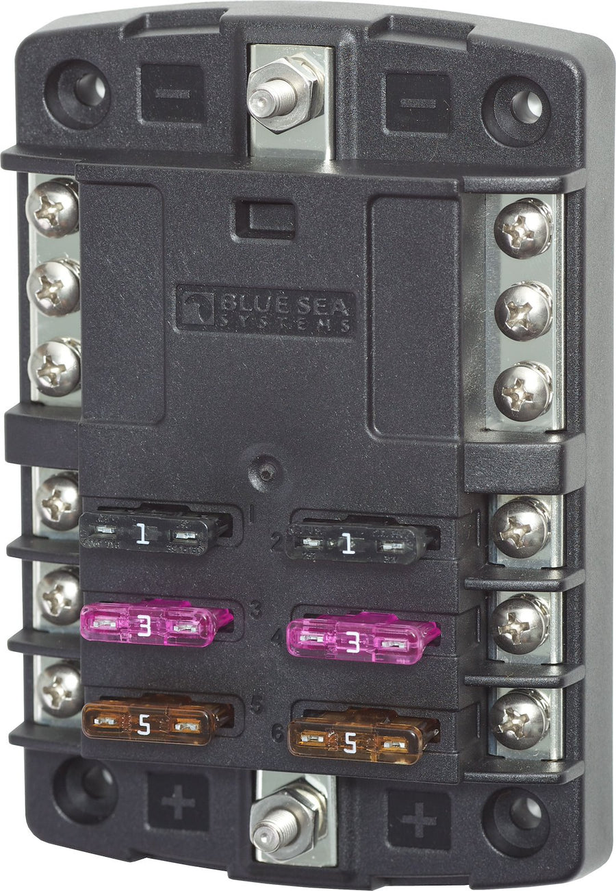 FUSE BLOCK STBLADE 6CIRC W/GND