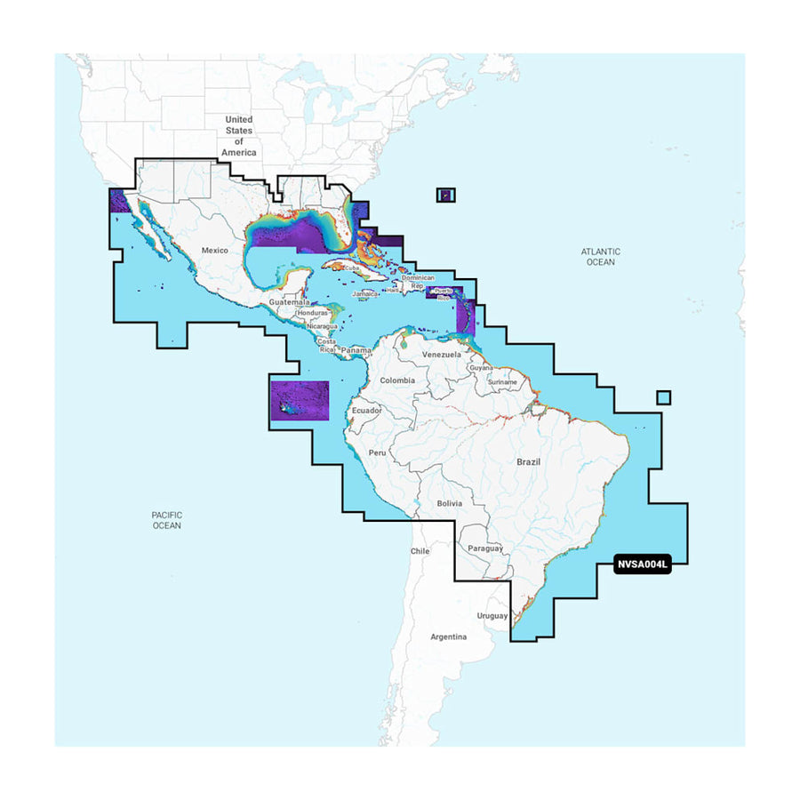 MEXICO  CARIBBEAN TO BRAZIL GARMIN