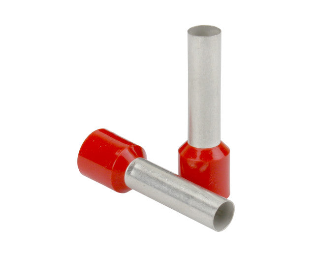 FERRULE  16 AWG 8MM RED COLLAR  25
