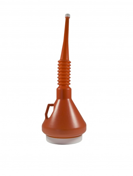 WirthCo 32130 Funnel; Round; 4 Inch Top Inside Diameter x 17 Inch Height; 9/16 Inch Spout Outside Diameter; 1.5 Quart Capacity; Red; Polyethylene