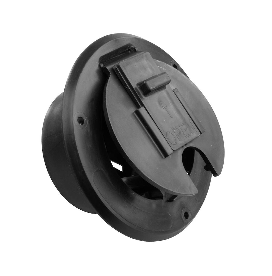 ROUND CABLE HATCH  30 AMP  BLACK