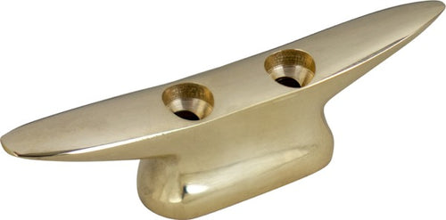 Sea Dog 042103 Rope Cleat; Flat Head Closed Base; 3-3/16 Inch Length x 1-3/16 Inch Height; Polished; Cast Brass