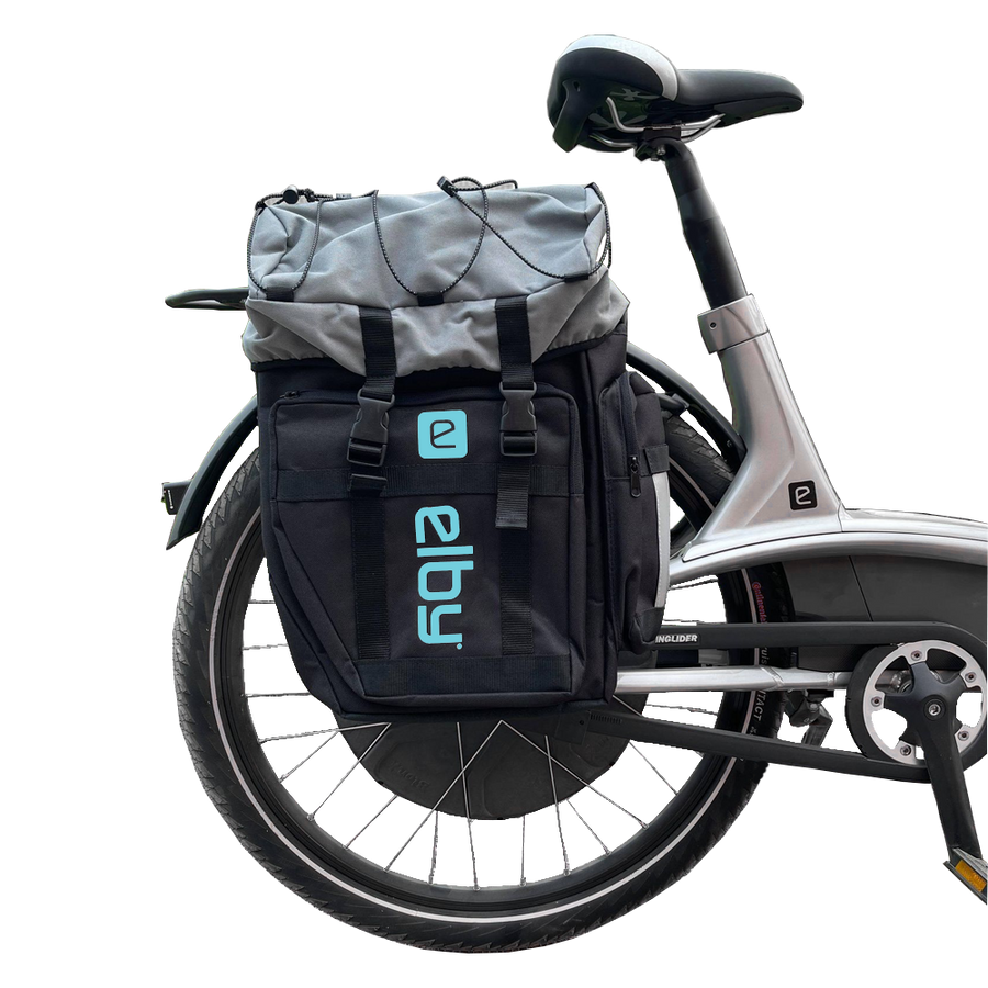 PANNIER BAG BLK W/MALIBU BLUE LOGO