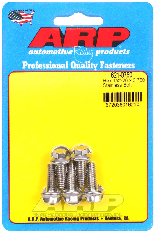 HEX BLT 1/4-20X0.750 PK/5