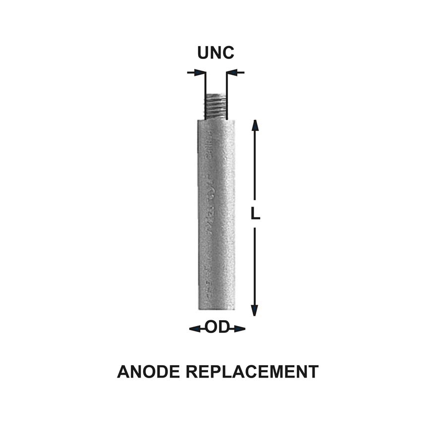 PENCIL ANODES CME 1D Z (3/8 UNC X 1