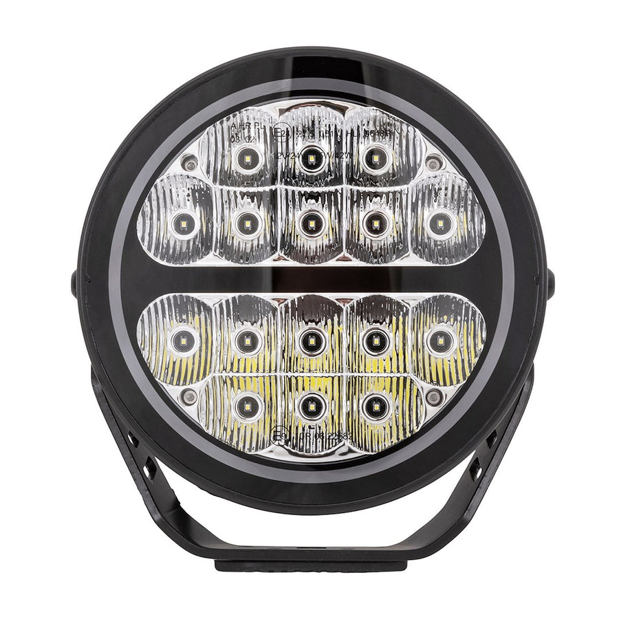 7IN RND 16X5W FL PR BK AMBR LENS CV