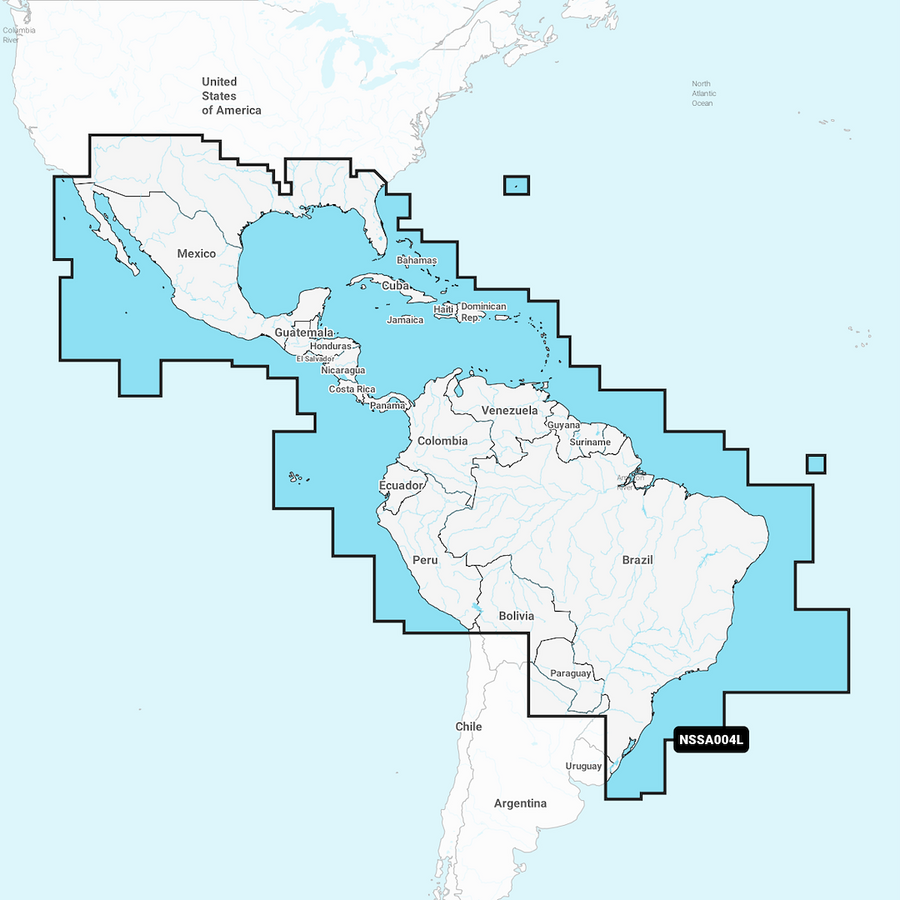 MEXICO  CARIBBEAN TO BRAZIL GARMIN