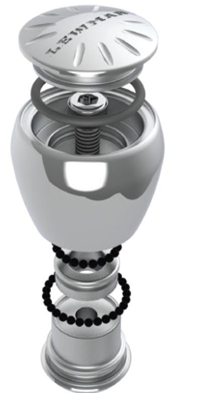 POLISHED SS KNOB W/RIM CLAMP