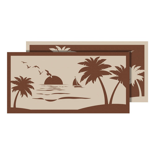 MAT BEACH PALM TREE BEIGE 9X18