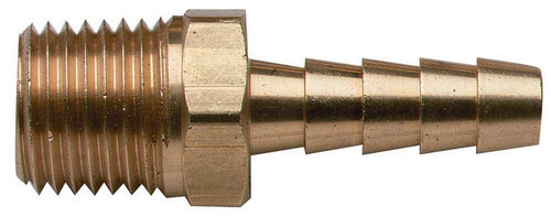 Moeller Marine Products 03347810 Fuel Line Fitting; Connector; 1/4 Inch NPT Female x 3/8 Inch Hose Barb; Straight; Brass; Single