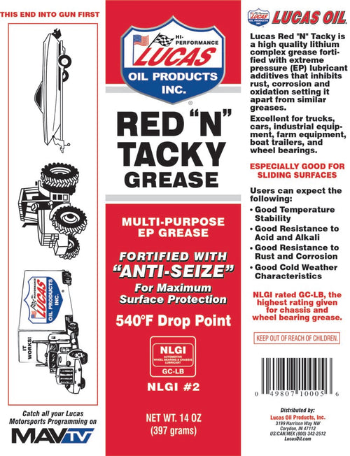 LUCAS OIL RED N TACKY SPRAY GREASE