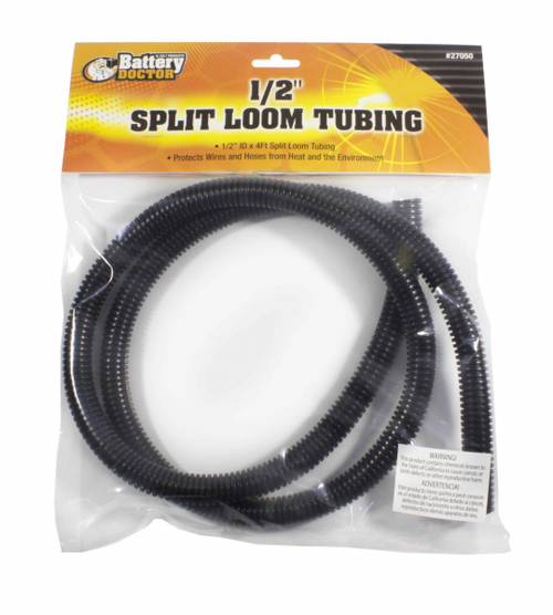 WirthCo Wire Loom; Polyethylene; Black; With 4 Foot Length 1/2 Inch Diameter Tubing