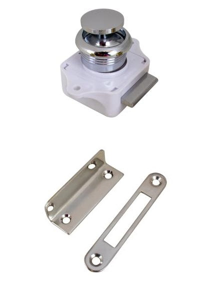 PUSH BUTTON RIM LATCH - CHROME